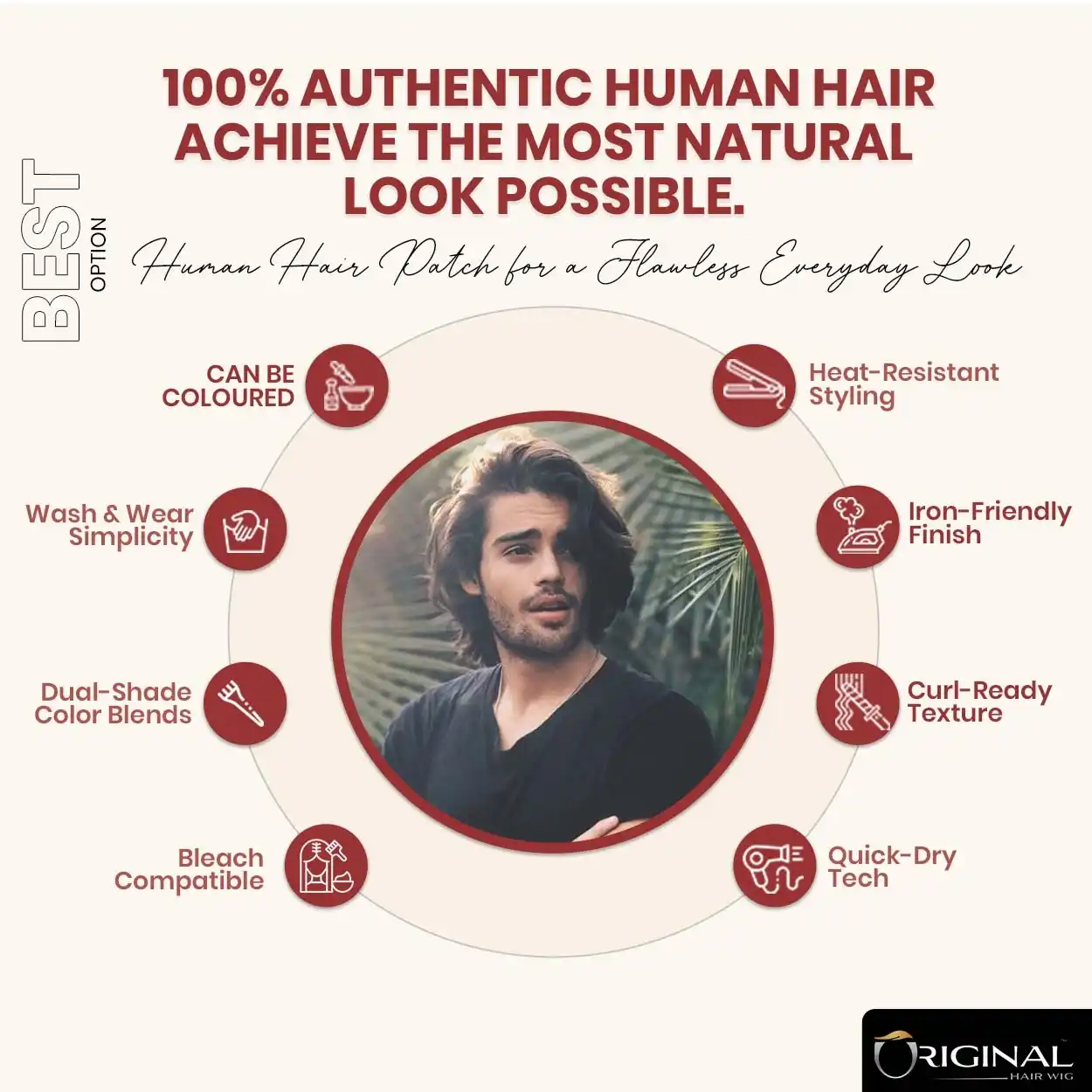 Natural Black Front Lace Hair Patch Easy Fix with Tape Glue